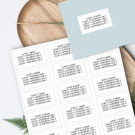 Name und Anschrift der 15 Einladungsumschläge Aufkleber