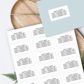 Name und Anschrift der 15 Einladungsumschläge Aufkleber