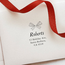 Name und Anschrift der Familie Bow Ribbon Permastempel
