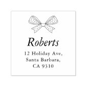 Name und Anschrift der Familie Bow Ribbon Permastempel (Design)