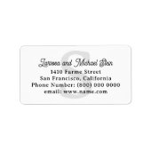 Name und Anschrift der Monogramm-Familie weiß Adressaufkleber (Vorne)