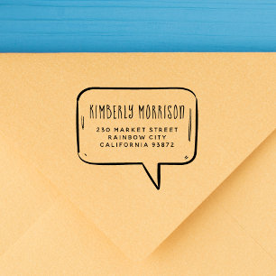 Name und Anschrift der Sprechblase Gummistempel