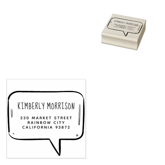 Name und Anschrift der Sprechblase Gummistempel (Stempel)