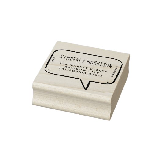 Name und Anschrift der Sprechblase Gummistempel (Stempel)