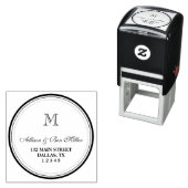 Name und Anschrift des eleganten Circle Monogram Permastempel (Beispiel)