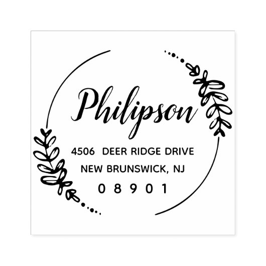 Name und Anschrift des handgezeichneten Greenerwal Gummistempel (Prägung)