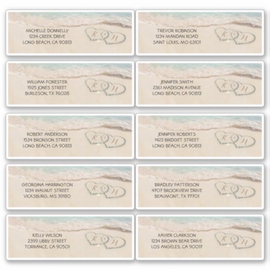 Name und Anschrift des Hotelpersonals Aufkleber (Vorderseite)