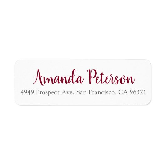 Name und Anschrift des modernen Burgund-Skripts (Vorne)