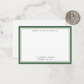 Name und Anschrift des modernen Hunter Green Borde Mitteilungskarte (Vorderseite/Rückseite Beispiel)