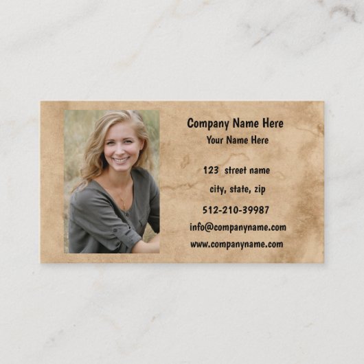 Name und Anschrift des Unternehmens Foto Visitenkarte (Vorderseite)