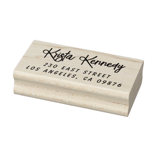 Name und Anschrift für moderne Handschrift Gummistempel (Stempel)