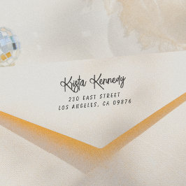 Name und Anschrift für moderne Handschrift Gummistempel