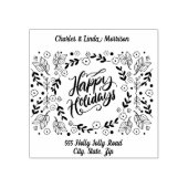 Name und Anschrift, Happy Holidays, Gummistempel (Prägung)