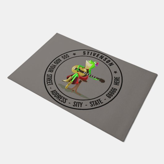 Name und Anschrift oder eigener Text - Gitarrenfro Fußmatte (Schrägansicht)