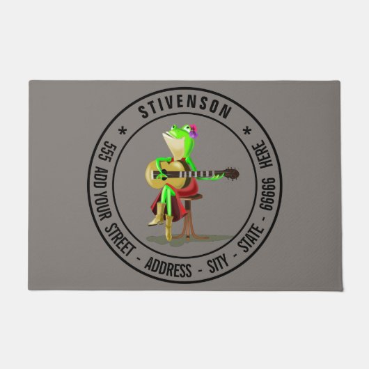 Name und Anschrift oder eigener Text - Gitarrenfro Fußmatte (Vorderseite)