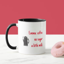 Name und Anweisungen für Kaffee