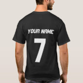 Name und Anzahl Back Print Baseball Softball T-Shi T-Shirt (Rückseite)