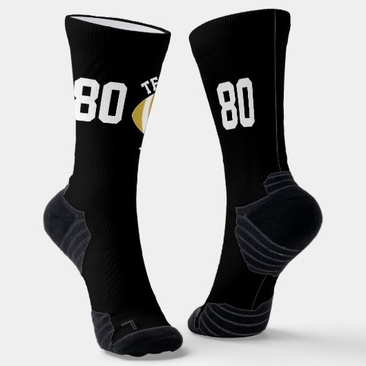 Name und Anzahl Gold des benutzerdefinierten Fußba Socken (Gewinkelt)