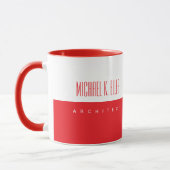 Name und Auftrag Modern Red Color Tasse (Links)