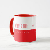 Name und Auftrag Modern Red Color Tasse (Vorderseite Links)