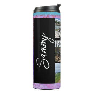 Name und Bild Collage Thermal Tumbler Thermosbecher