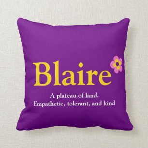 Name und Blume lila, rosa gelber Kopfkissen Kissen