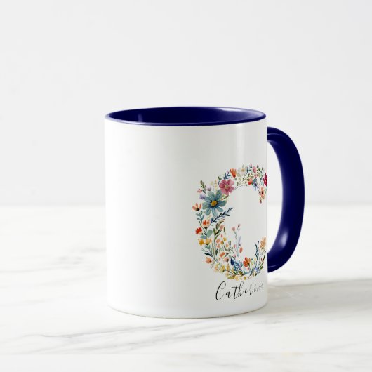 Name und Buchstabe C Monogramm Tasse (VorderseiteRechts)