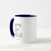 Name und Buchstabe E Monogramm-Tasse der Wasserfar Tasse (Vorderseite Links)