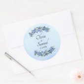 Name und Datum Blauer Pony Runder Aufkleber (Umschlag)