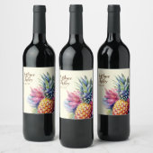 Name und Datum der Ananas Weinetikett (Flaschen)