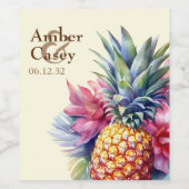 Name und Datum der Ananas Weinetikett (Einzelnes Label)