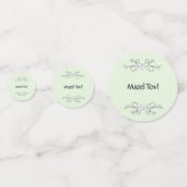 Name und Datum der grünen Prägung Konfetti (Rückseiten)