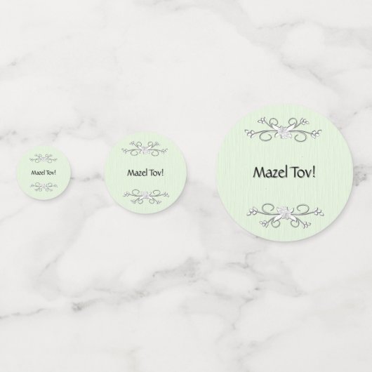 Name und Datum der grünen Prägung Konfetti (Rückseiten)