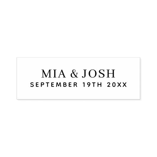 Name und Datum der Hochzeit Permastempel (Design)