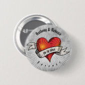 Name und Datum der modernen Red Heart Add-Namen Button (Vorne & Hinten)