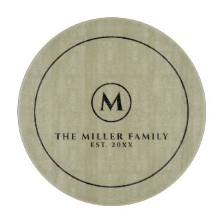 Name und Datum der Monogramm-Familie | Sage & Blac Schneidebrett
