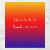 Name und Datum der Regenbogenfarben und der weißen Weinetikett (Einzelnes Label)