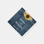 Name und Datum der Sonnenblumenleuchten aus blauem Serviette (Ecke)