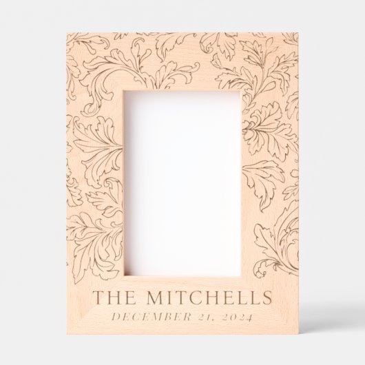 Name und Datum der verzierten Filigranfamilie Geätzte Rahmen (Vorderseite)