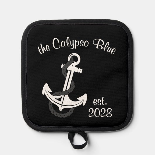 Name und Datum des benutzerdefinierten Familienboo Topflappen (Vorderseite)