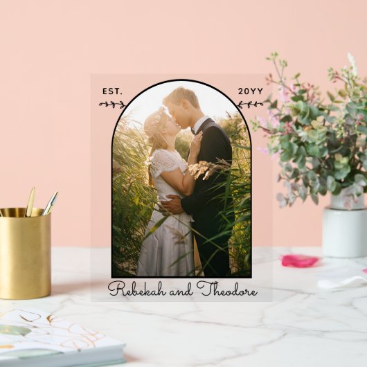 Name und Datum des benutzerdefinierten Fotos für d Acrylschild (Hochzeit)