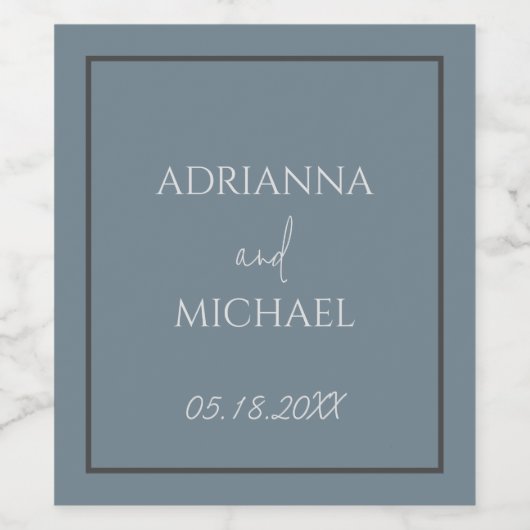 Name und Datum des Ehepaares Weinetikett (Einzelnes Label)