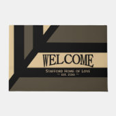 Name und Datum des modernen dunklen Streifens Fußmatte (Vorderseite)