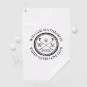 Name und Datum des Monogram Clubs des benutzerdefi Golfhandtuch (Insitu)