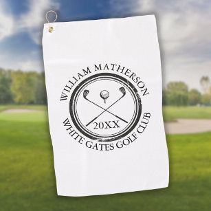 Name und Datum des personalisierten Golfers Golfhandtuch