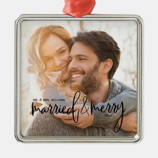 Name und Datum des verheirateten und einfachen, el Ornament Aus Metall (Vorne)