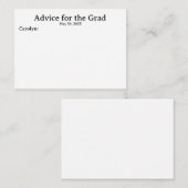 Name und Datum Personalisierter Abschluss-Ratgeber Begleitkarte (Vorne/Hinten)