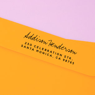 Name und einfache Rücksendeadresse des Schriftarte Gummistempel