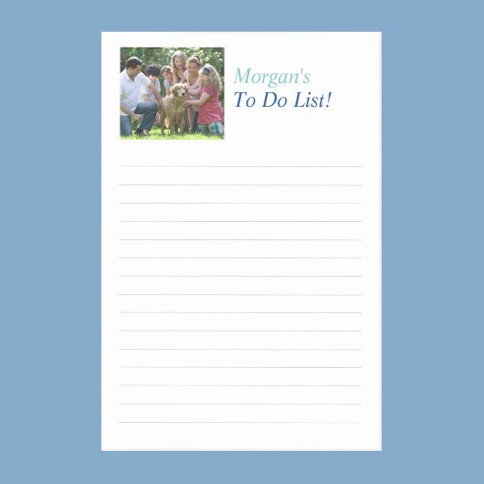 Name und Foto anpassen, Zeilen ausführen Post-it Klebezettel