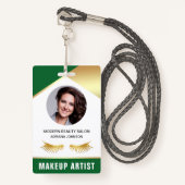 Name und Foto Beauty Salon Makeup Artist ID Card Ausweis (Vorderseite mit Schlüsselband)